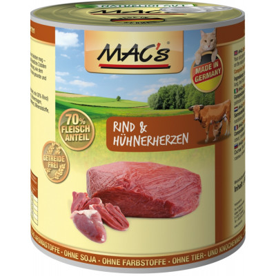 Macs Cat Rind-Hühnerherz 800gD